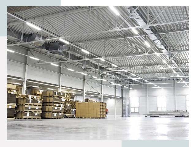 Освещение ангаров в Домодедове